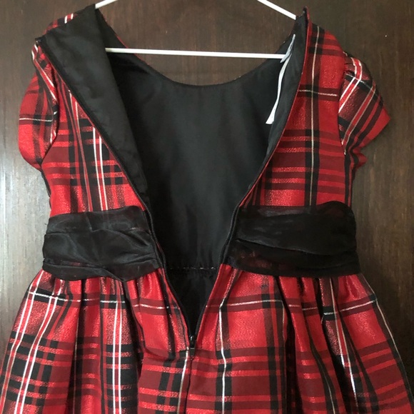 Bonnie Jean red plaid Christmas dress girls size 6 - Picture 6 of 9